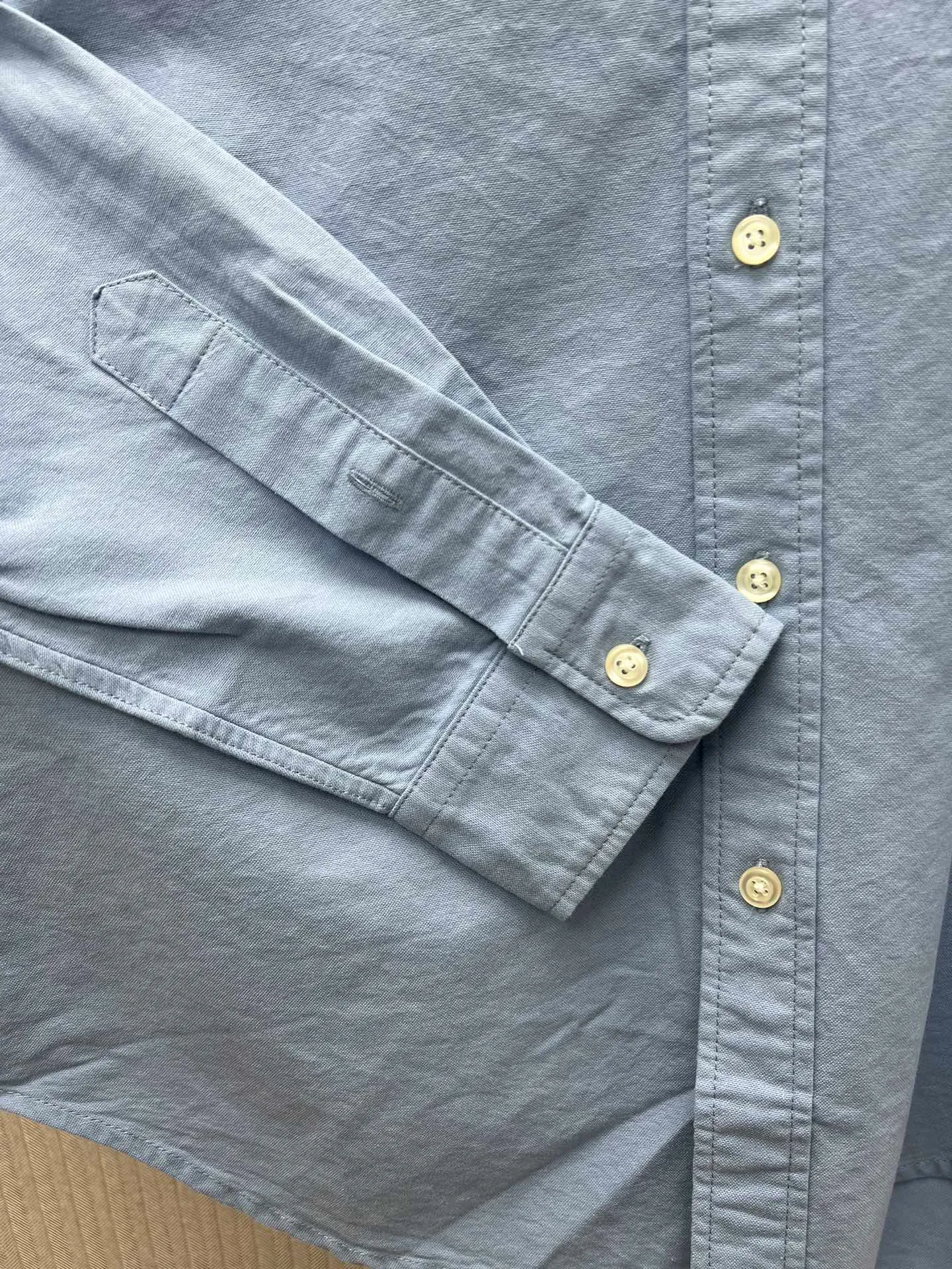 P430 Polo 25ss new solid color logo embroidered buttoned long-sleeved shirt men's high version code number: XS.S.M.L.XL.